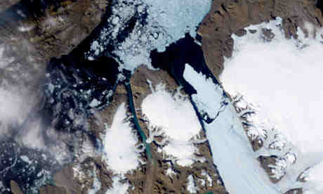 satellite view of glacier