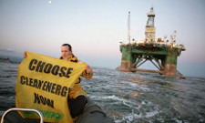 Greenpeace activists protest against Arctic oil exploration