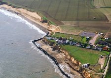 An aerial photograph of Beach Road in Happisburgh in recent days.