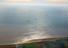 Tankers anchored off coast