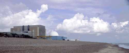 photograph of Sizewell A & B showing proximity to beach