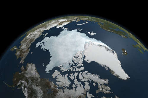Sea ice in the Arctic Ocean at a record low
