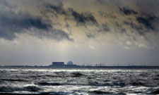 Sizewell nuclear power plant, seen from across the sea at Southwold, Suffolk.