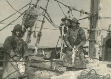 On board the steam trawler Grosbeak in February, 1947