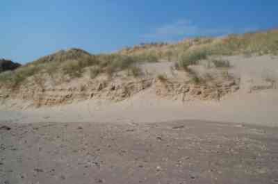 High tide dune erosion near Aberdovey